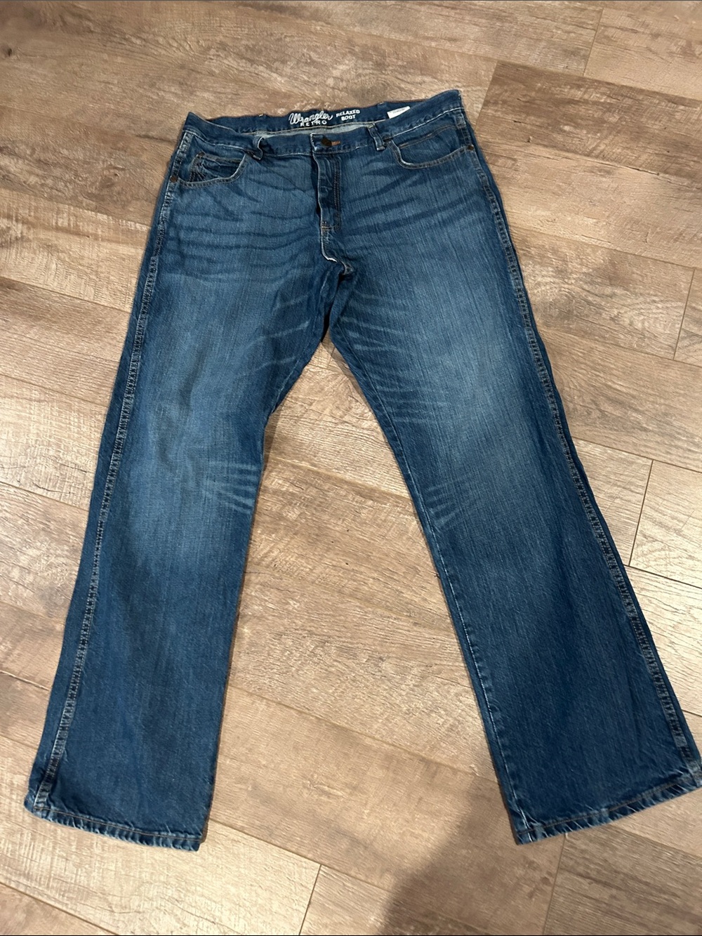 Wrangler Men’s Blue Bootcut Jeans relaxed fit size 38x34